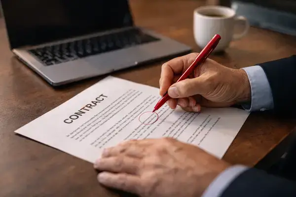 Revisión profesional de errores contractuales que requieren cobertura de responsabilidad profesional 