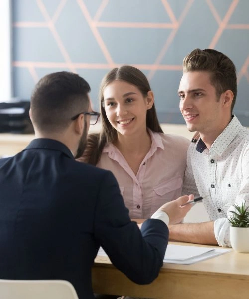 Couple business owner getting an insurance