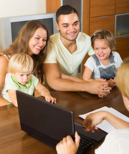 Family getting an insurance