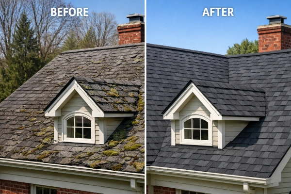 Antes y después del reemplazo del techo que puede revertir la denegación de una solicitud de seguro de vivienda.