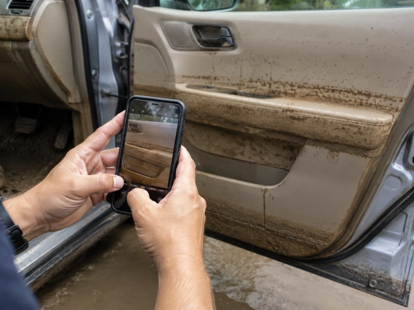 Documentando daños de inundación con el teléfono