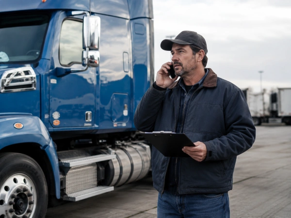Camionero evaluando opciones de cobertura de seguro
