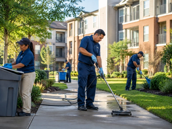 Equipo de limpieza en Houston con seguro paraguas