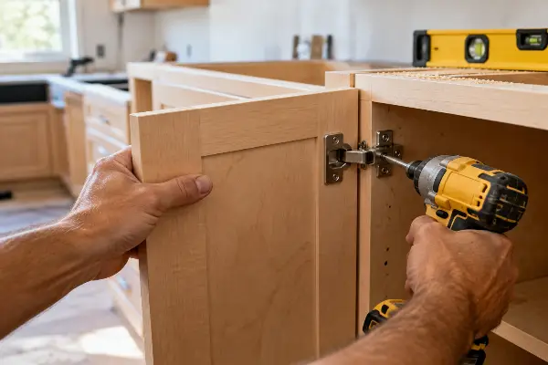 Instalación de gabinetes de cocina, trabajo de handyman sin licencia en Texas