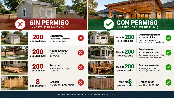 Trabajo de handyman que no necesita permiso de construcción en Houston en 2026